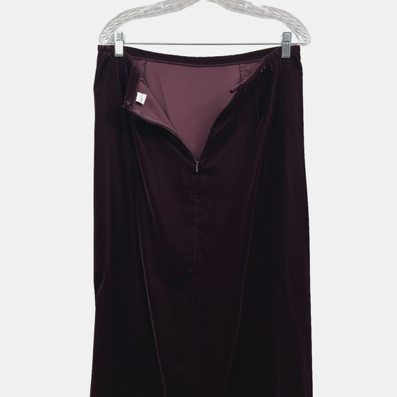Talbots Womens Velour 2 Pcs Blazer and Long Skirt Button Up Burgundy Sz 12 - Picture 10 of 12